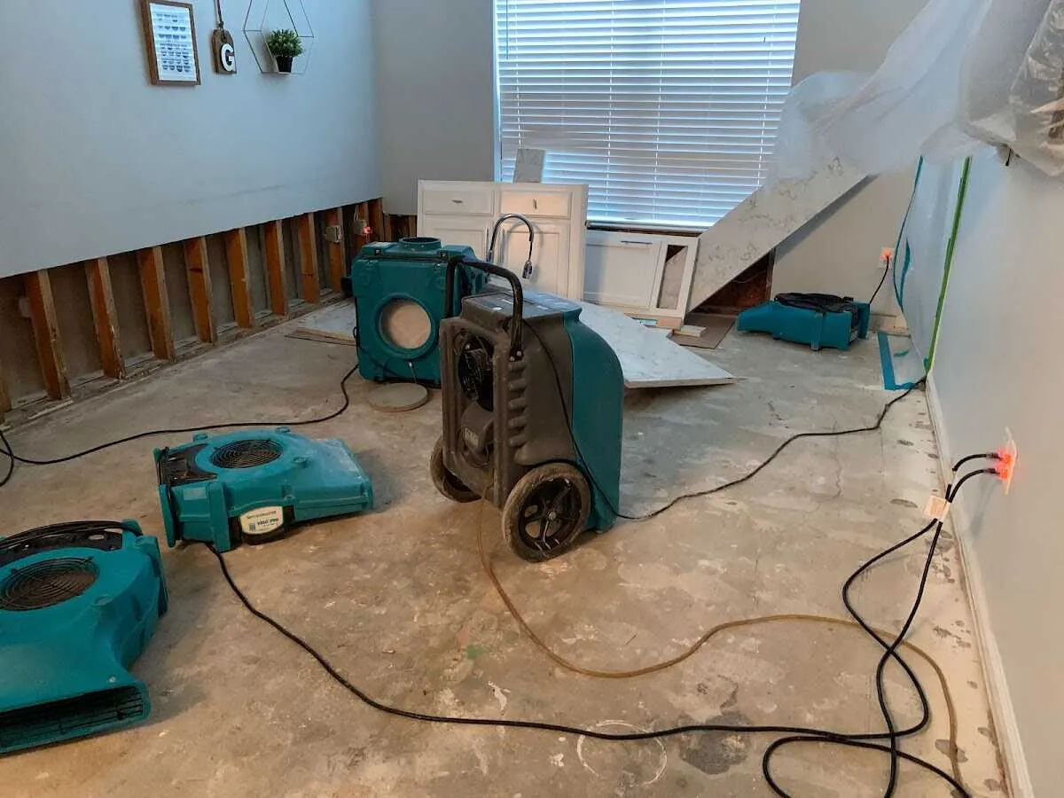 Dehumidifier in flood-cut room for Water Extraction & Removal in Bear